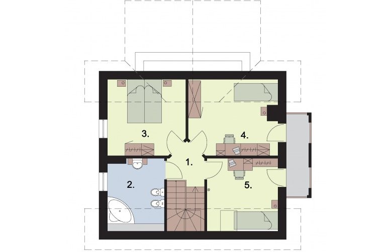 Projekt domu z poddaszem LUBEKA - rzut poddasza