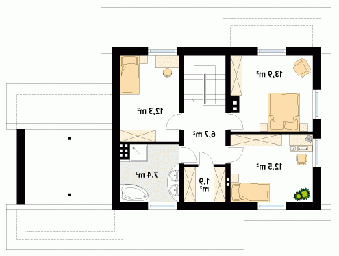 Rzut projektu Combo 3 - wersja lustrzana