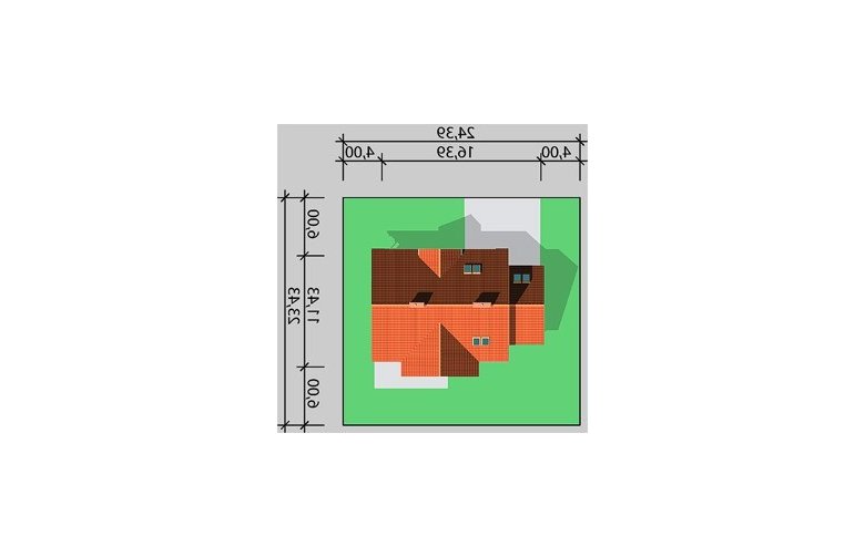 Projekt domu wolnostojącego LK&178 - Usytuowanie - wersja lustrzana