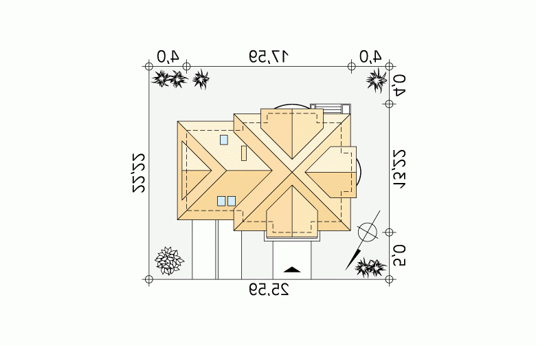 Projekt domu wielorodzinnego Bachus - Usytuowanie - wersja lustrzana