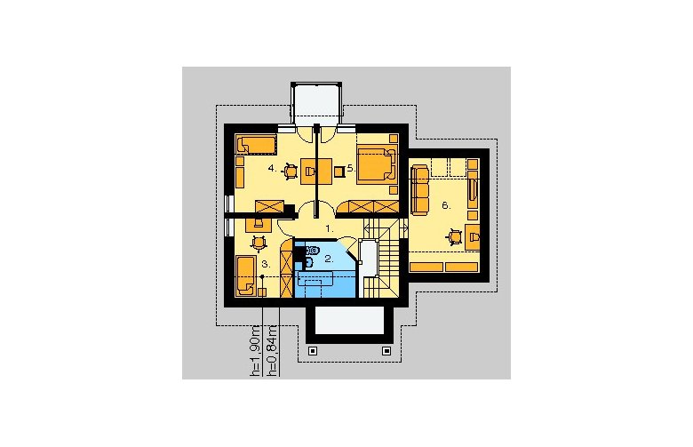 Projekt domu wolnostojącego LK&190 - poddasze