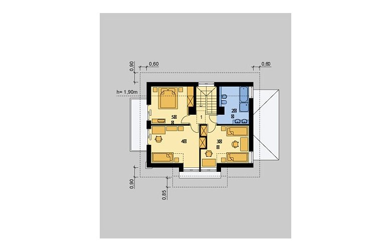 Projekt domu wolnostojącego LK&206 - poddasze