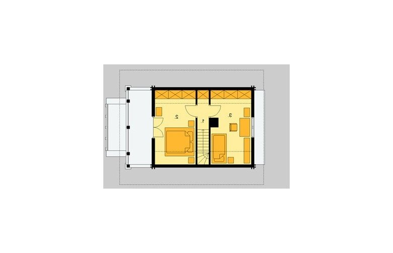 Projekt domu z bala LK&240 - poddasze