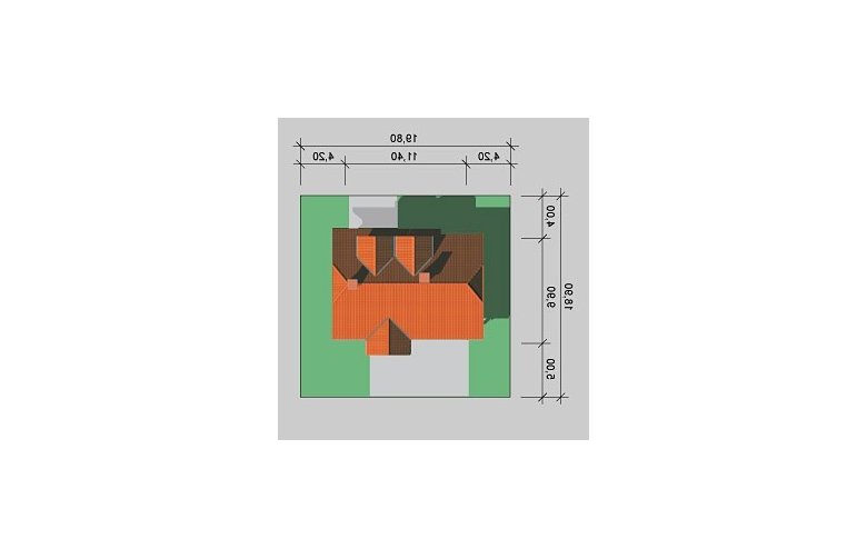 Projekt domu wolnostojącego LK&283 - Usytuowanie - wersja lustrzana