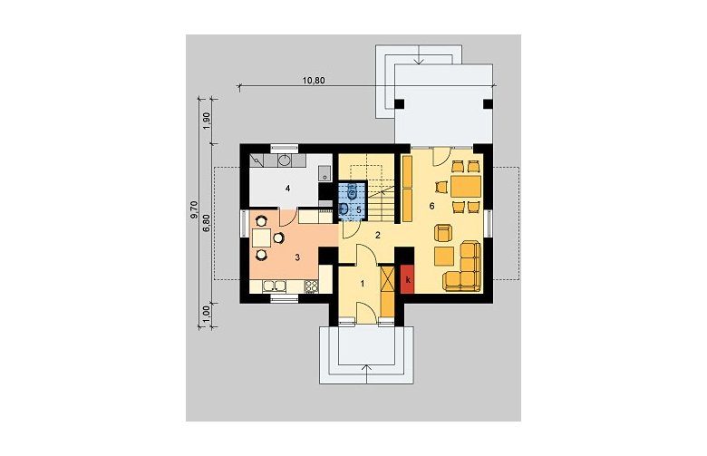 Projekt domu wolnostojącego LK&301 - parter