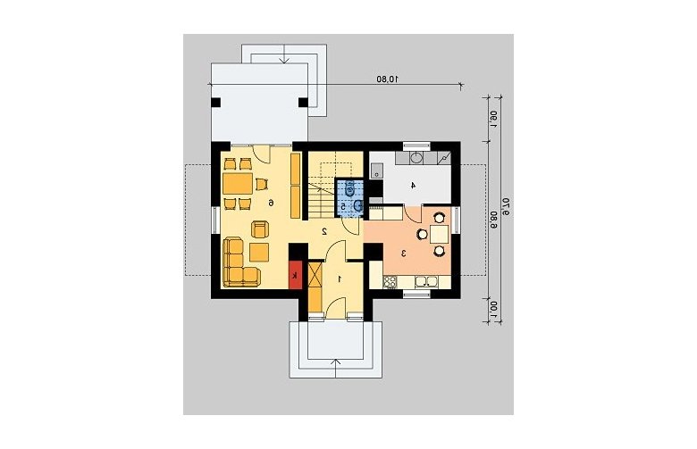 Projekt domu wolnostojącego LK&301 - parter