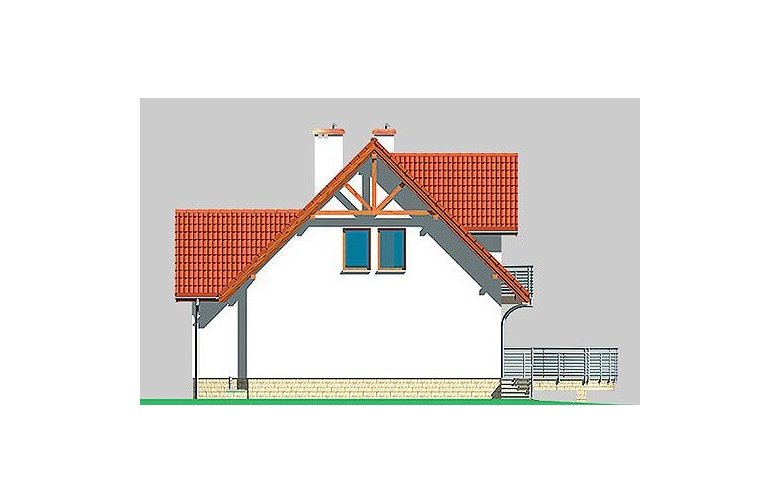 Projekt domu wolnostojącego LK&371 - elewacja 3