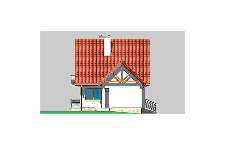 Projekt domu wolnostojącego LK&371 - elewacja 4