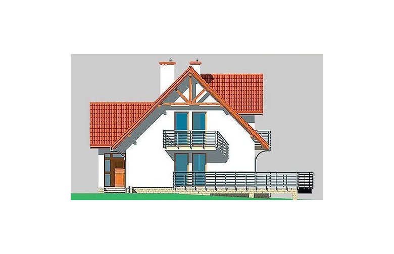 Projekt domu wolnostojącego LK&371 - elewacja 1