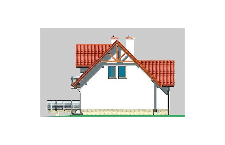 Projekt domu wolnostojącego LK&371 - elewacja 3