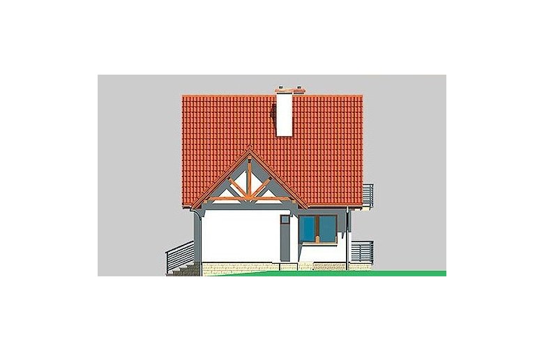 Projekt domu wolnostojącego LK&371 - elewacja 4