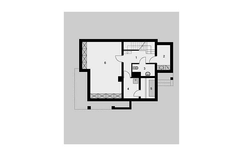 Projekt domu wolnostojącego LK&371 - piwnica