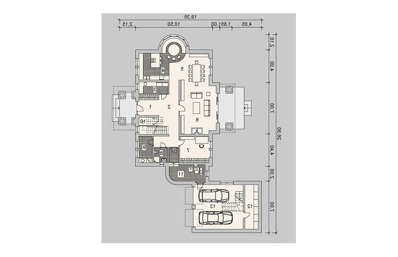 Projekt domu piętrowego LK&904 - parter