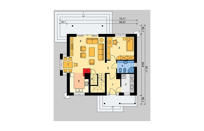 Projekt domu wolnostojącego LK&406 - parter