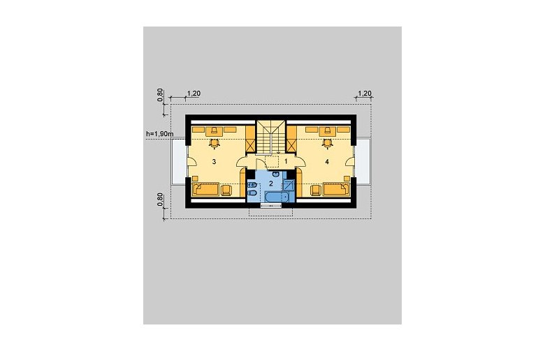 Projekt domu wolnostojącego LK&412 - poddasze