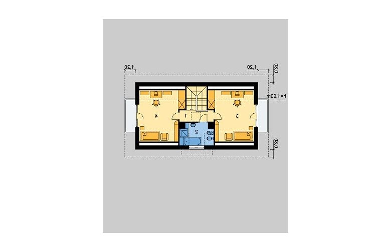 Projekt domu wolnostojącego LK&412 - poddasze