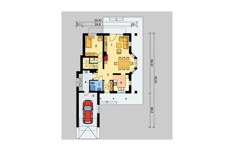 Projekt domu wolnostojącego LK&428 - parter