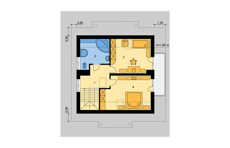 Projekt domu wolnostojącego LK&450 - poddasze