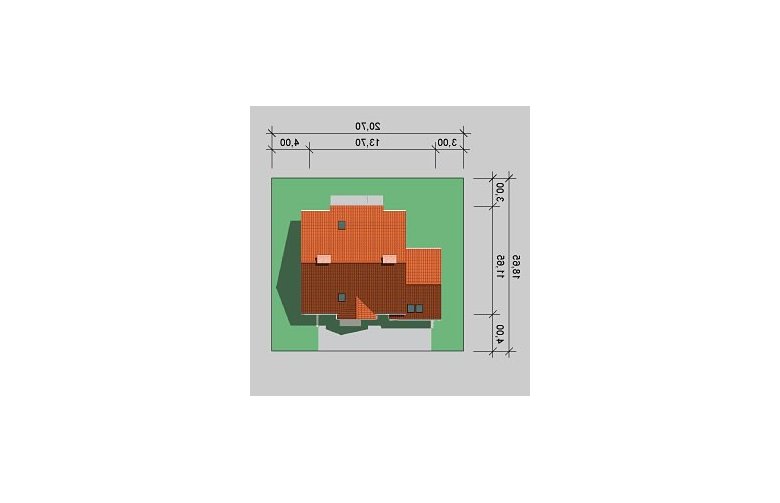 Projekt domu wolnostojącego LK&453 - Usytuowanie - wersja lustrzana