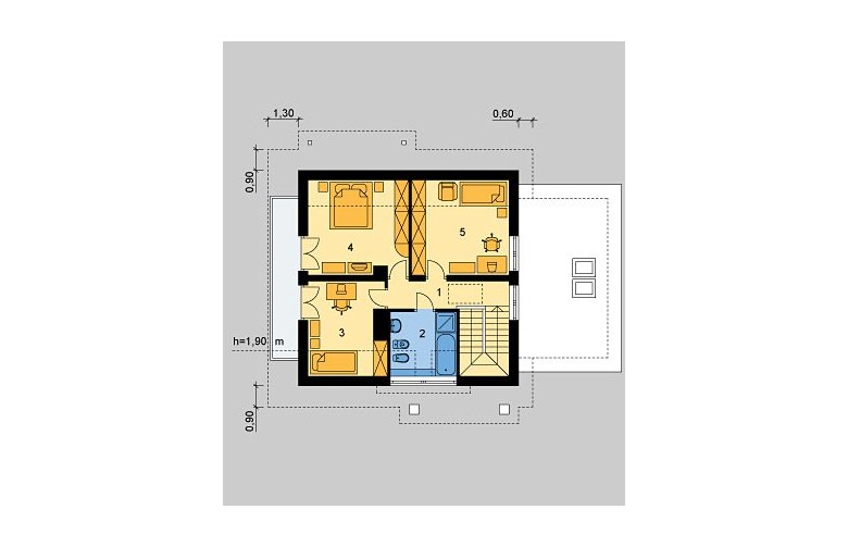 Projekt domu wolnostojącego LK&470 - poddasze