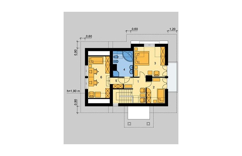 Projekt domu wolnostojącego LK&487 - poddasze