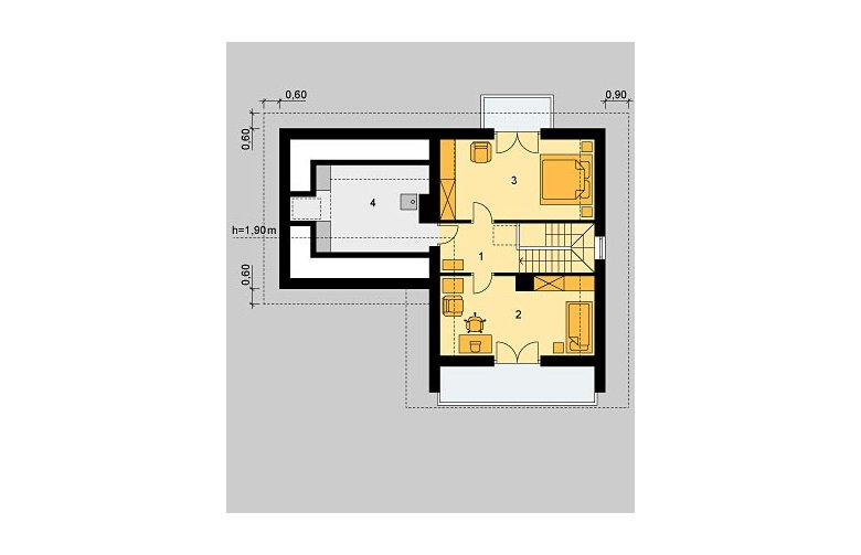 Projekt domu wolnostojącego LK&494 - poddasze