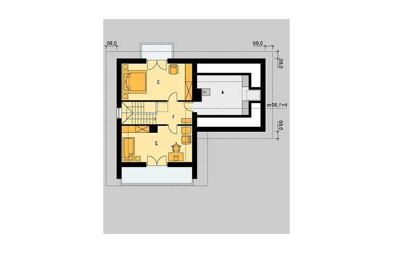 Projekt domu wolnostojącego LK&494 - poddasze