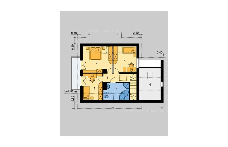 Projekt domu wolnostojącego LK&514 - poddasze