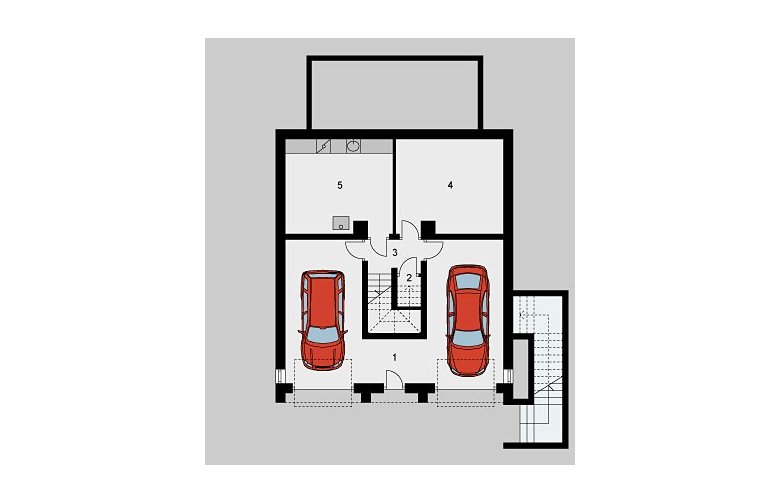 Projekt domu wielorodzinnego LK&554 - piwnica