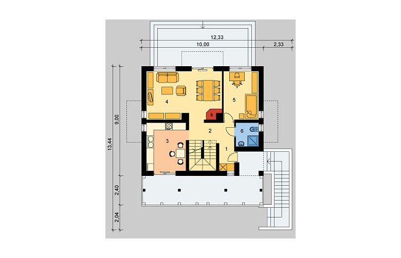 Projekt domu wielorodzinnego LK&554 - parter