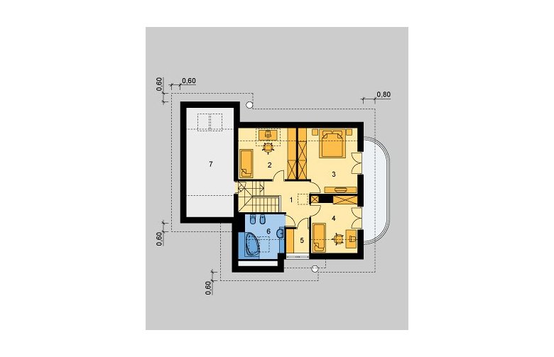 Projekt domu wolnostojącego LK&563 - poddasze