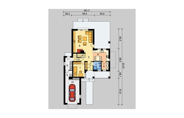 Projekt domu wolnostojącego LK&606 - parter