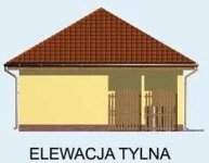 Elewacja projektu G124 garaż trzystanowiskowy z pomieszczeniem gospodarczym - 2