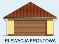 Elewacja projektu G124 garaż trzystanowiskowy z pomieszczeniem gospodarczym - 4