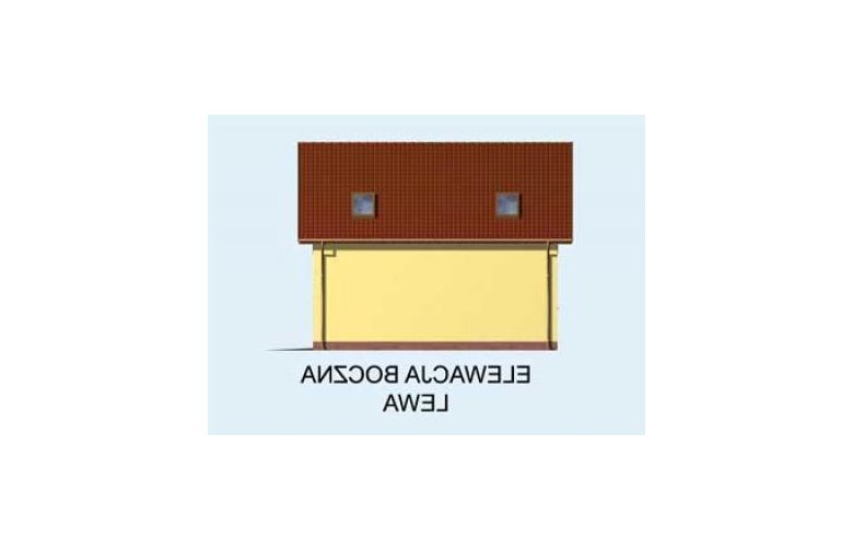 Projekt garażu GM1 garaż z częścią mieszkalną - elewacja 2