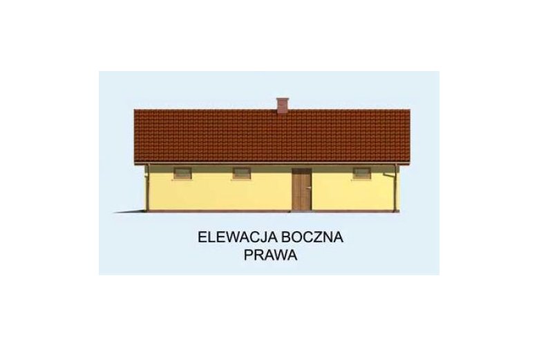 Projekt garażu G1m garaż dwustanowiskowy z pomieszczeniem gospodarczym - elewacja 4