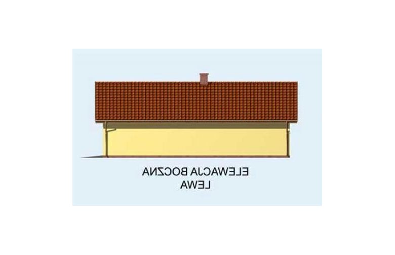 Projekt garażu G1m garaż dwustanowiskowy z pomieszczeniem gospodarczym - elewacja 3