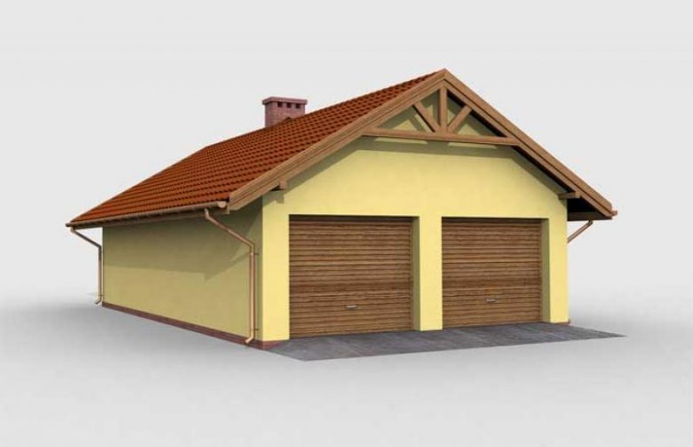 Projekt garażu G1m garaż dwustanowiskowy z pomieszczeniem gospodarczym