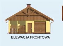 Elewacja projektu G121 garaż jednostanowiskowy z werandą i pomieszczeniem gospodarczym - 1