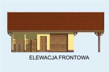 Elewacja projektu G118 garaż dwustanowiskowy z wiatą i pomieszczeniem gospodarczym - 1