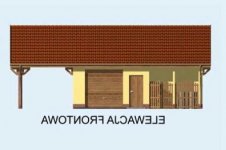Elewacja projektu G118 garaż dwustanowiskowy z wiatą i pomieszczeniem gospodarczym - 1 - wersja lustrzana