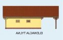 Projekt garażu G118 garaż dwustanowiskowy z wiatą i pomieszczeniem gospodarczym - elewacja 2