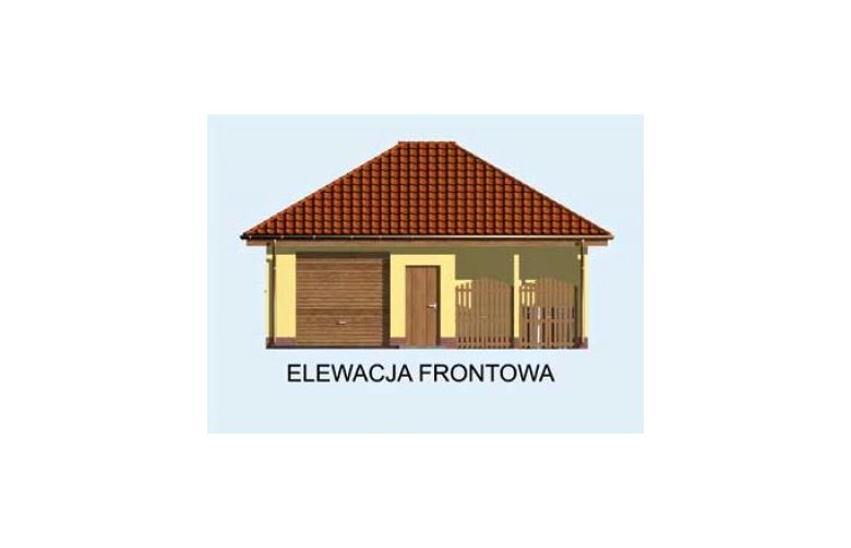 Projekt garażu G116 - elewacja 1