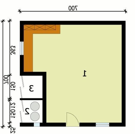 PRZYZIEMIE G114 budynek gospodarczy - wersja lustrzana