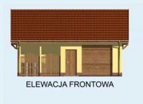 Elewacja projektu G115 garaż jednostanowiskowy z pomieszczeniem gospodarczym - 1