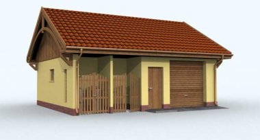 Projekt domu G115 garaż jednostanowiskowy z pomieszczeniem gospodarczym
