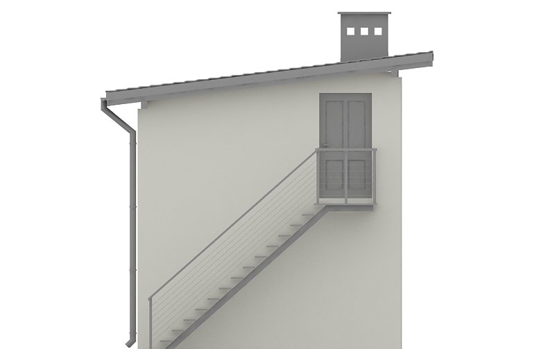 Projekt budynku gospodarczego G107 - Budynek garażowo - gospodarczy  - elewacja 4