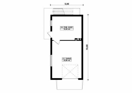 Rzut projektu G107 - Budynek garażowo - gospodarczy 