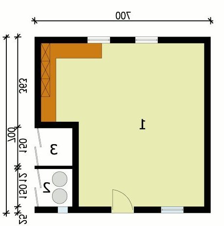 PRZYZIEMIE G112 budynek gospodarczy - wersja lustrzana