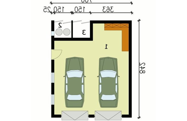 Projekt garażu G111 - przyziemie